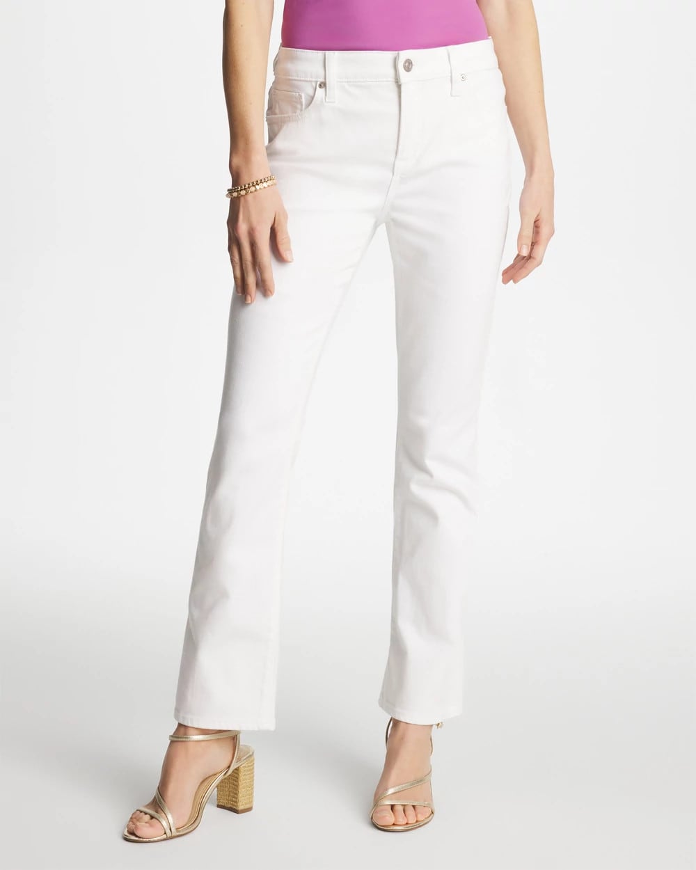 Chico's Featured - Cropped Girlfriend Kick Flare Jeans Alabaster