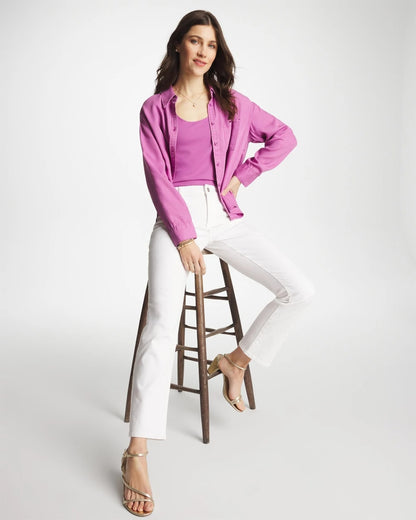 Chico's Featured - Cropped Girlfriend Kick Flare Jeans Alabaster