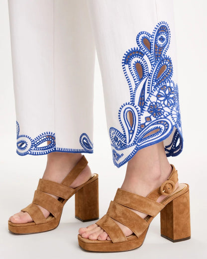 Chico's Discount - Girlfriend Wide-Leg Cutout Crop Jean Alabaster