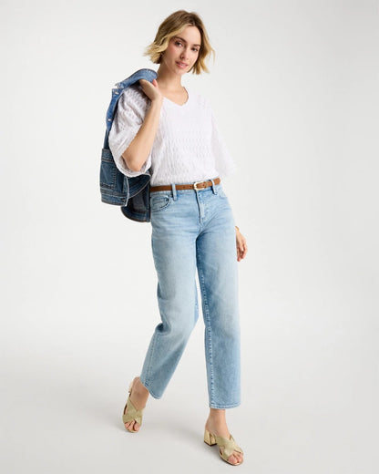 Chico's Exclusive - Relaxed Boyfriend Rolled Hem Jean Bahama Indigo