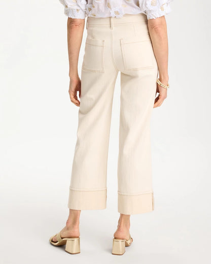 Chico's New - Pintuck Cuffed Cropped Jeans Neutral