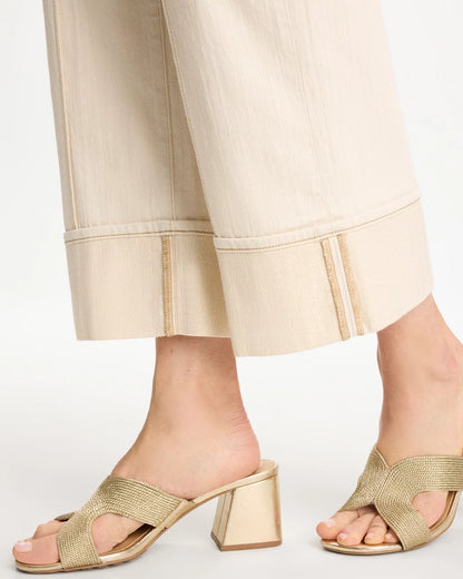 Chico's New - Pintuck Cuffed Cropped Jeans Neutral