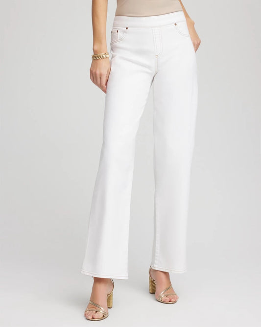 Chico's Hot Sale - Seeded Pull-On Wide-Leg Jeans Natural Seeded
