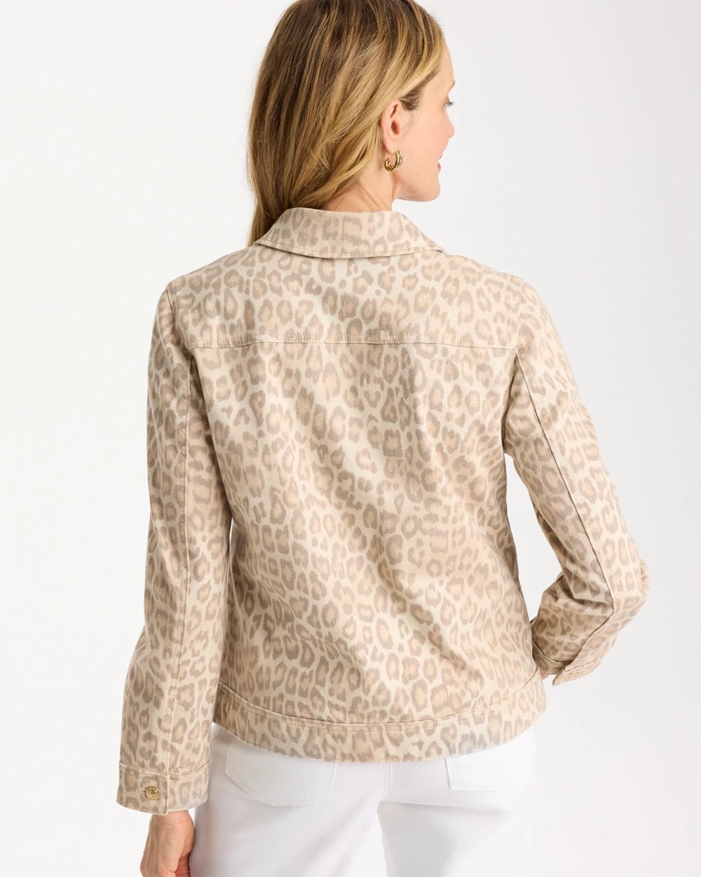 Chico's Trusted - Denim Leopard Print Jacket Classic Animal