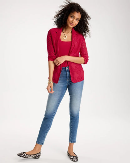 Chico's Deals - Lace Cutwork Blazer Cherry Lush