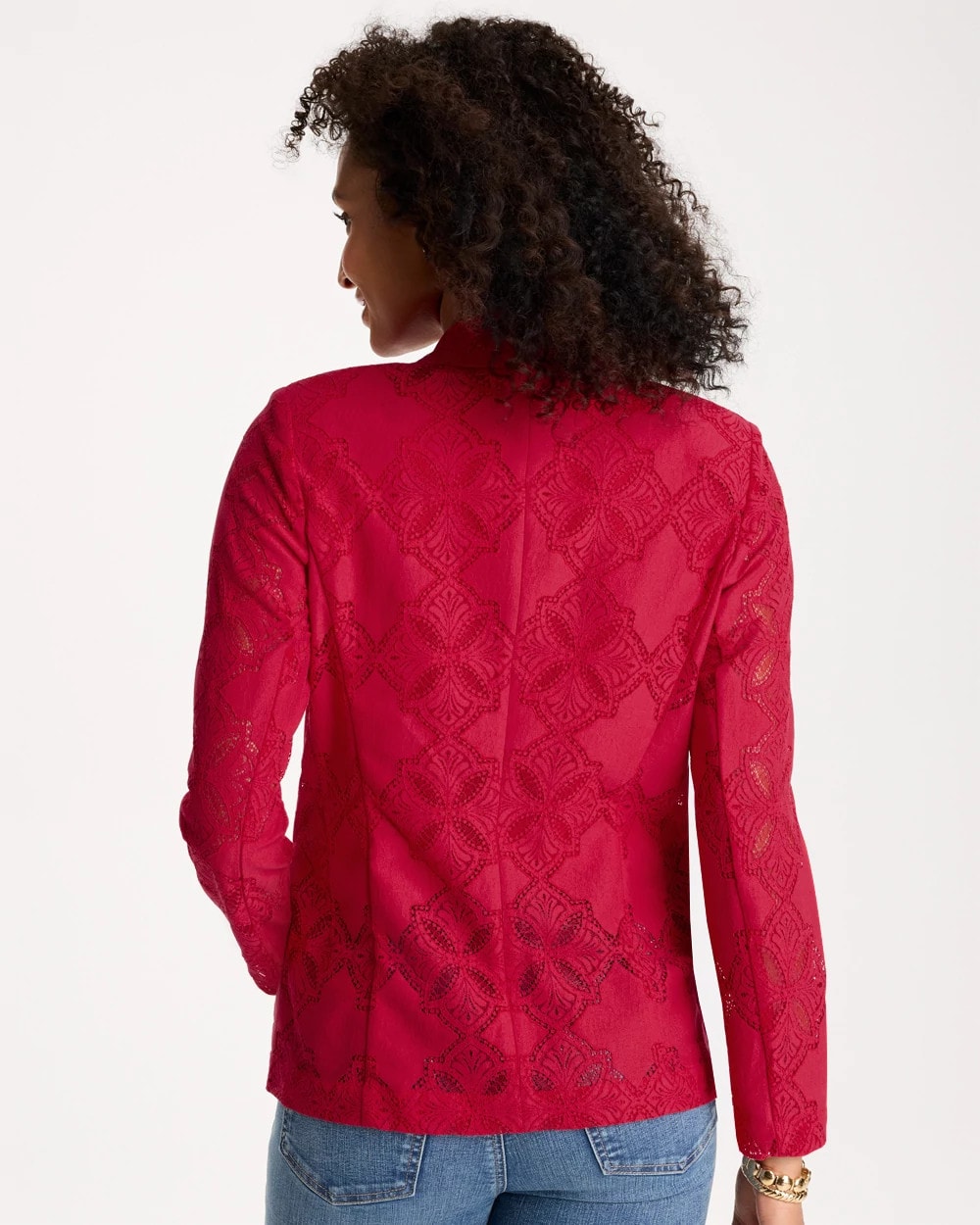 Chico's Deals - Lace Cutwork Blazer Cherry Lush