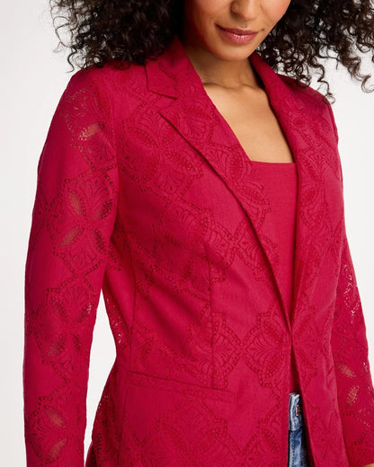 Chico's Deals - Lace Cutwork Blazer Cherry Lush