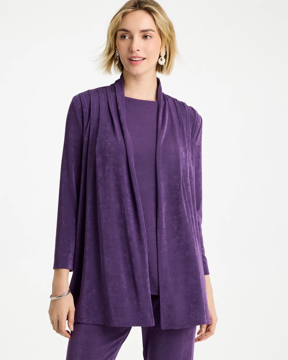 Chico's Smart Buy - Travelers™ Pleat Front Jacket Rich Amethyst