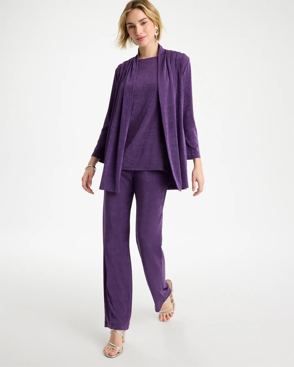 Chico's Smart Buy - Travelers™ Pleat Front Jacket Rich Amethyst