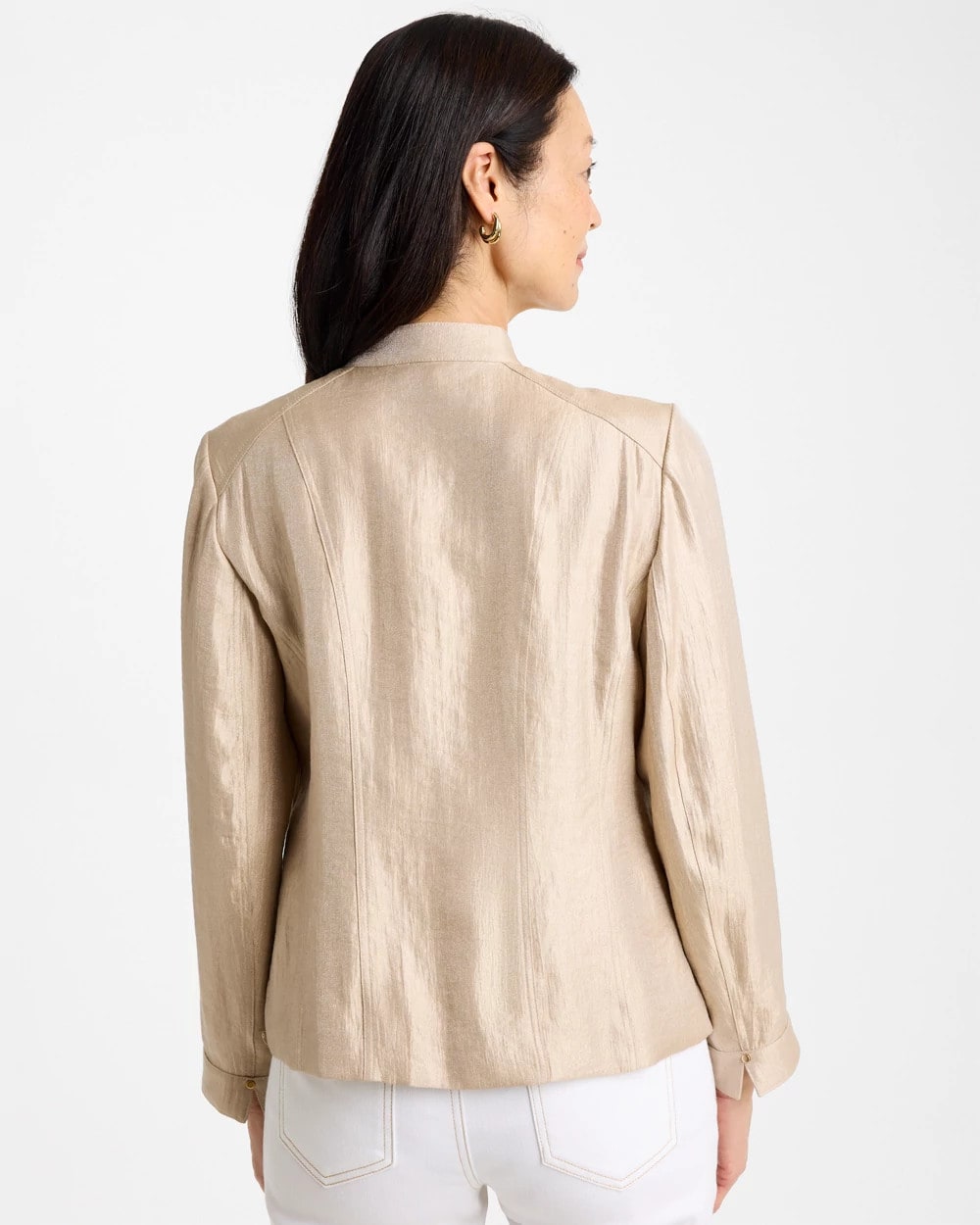 Chico's Featured - Sheen Stand Collar Jacket Khaki