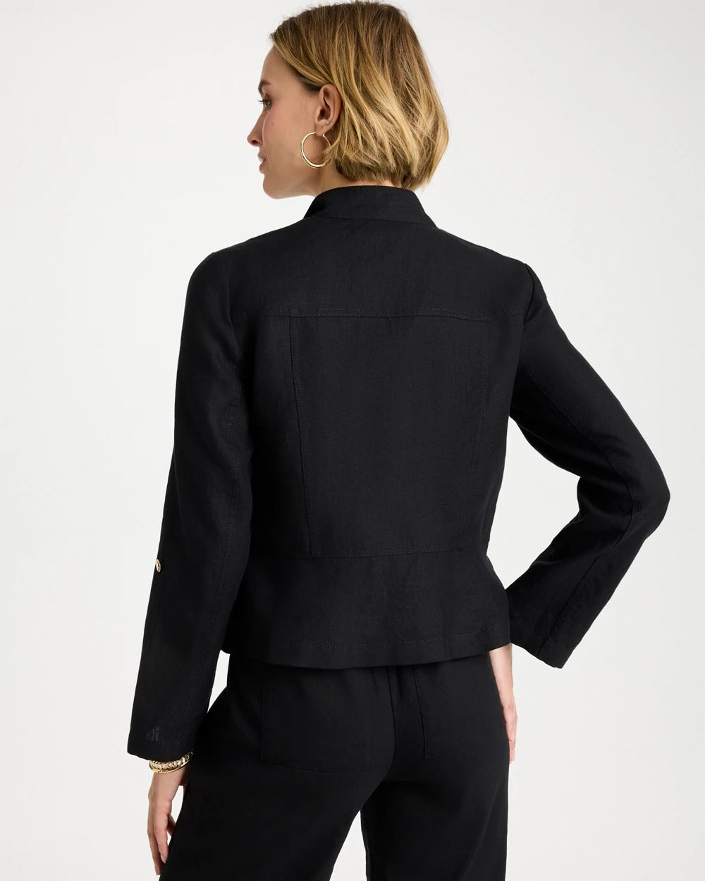 Chico's Trusted - Linen Moto Jacket Black
