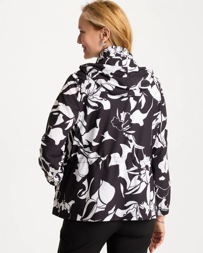 Chico's Special Offer - Zenergy® Ripstop Floral Nights Anorak Jacket Black