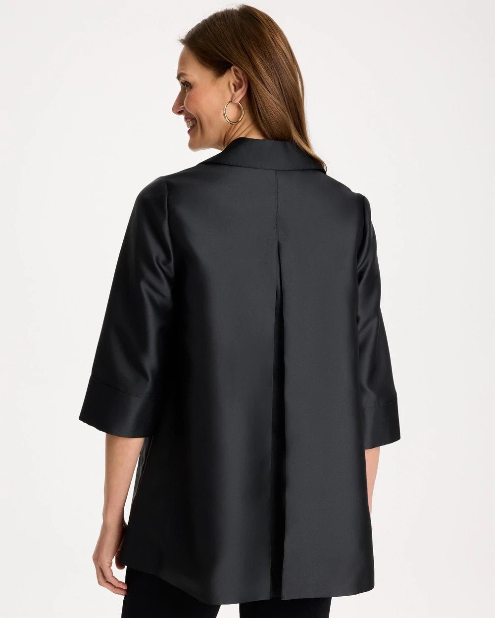 Chico's Everyday - Travelers™ Collection Floral Long Jacket Travelers Black