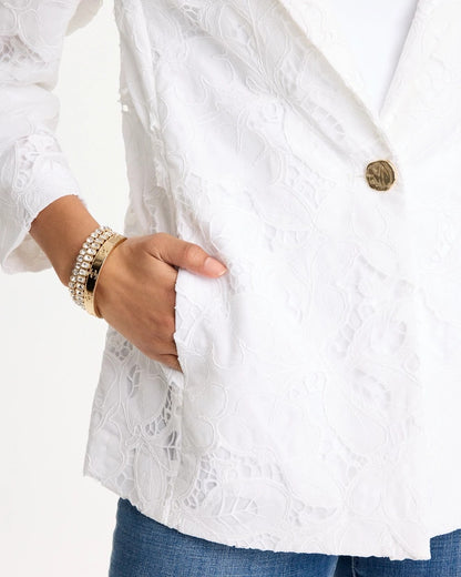 Chico's Special Offer - Classic Lace Blazer Alabaster