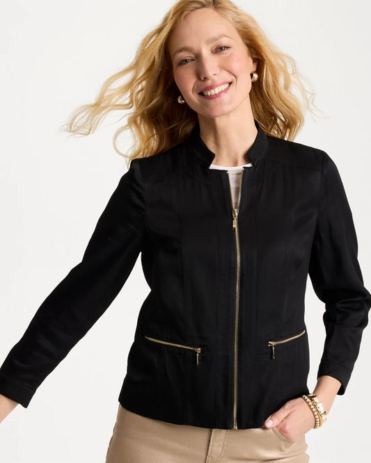 Chico's Special Offer - Textured Shine Jacket Black