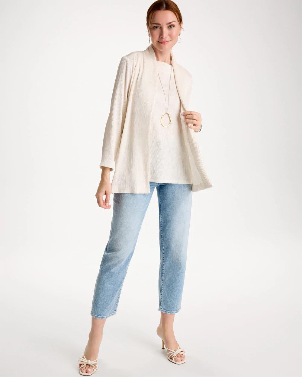Chico's Hot Sale - Travelers™ Crinkle Textured Cardigan Sea Salt