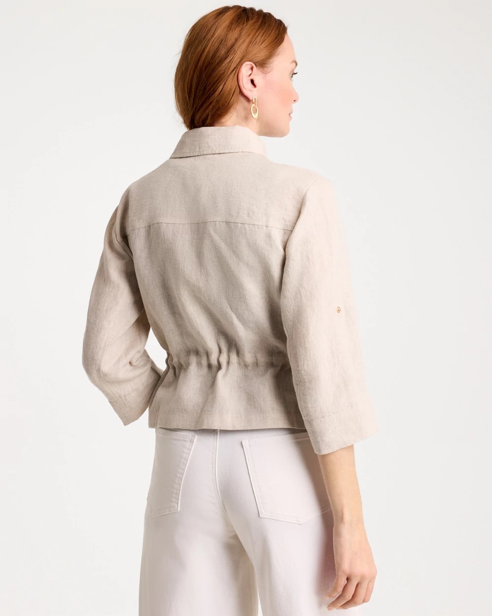 Chico's Everyday - Linen Cargo Jacket Oatmeal