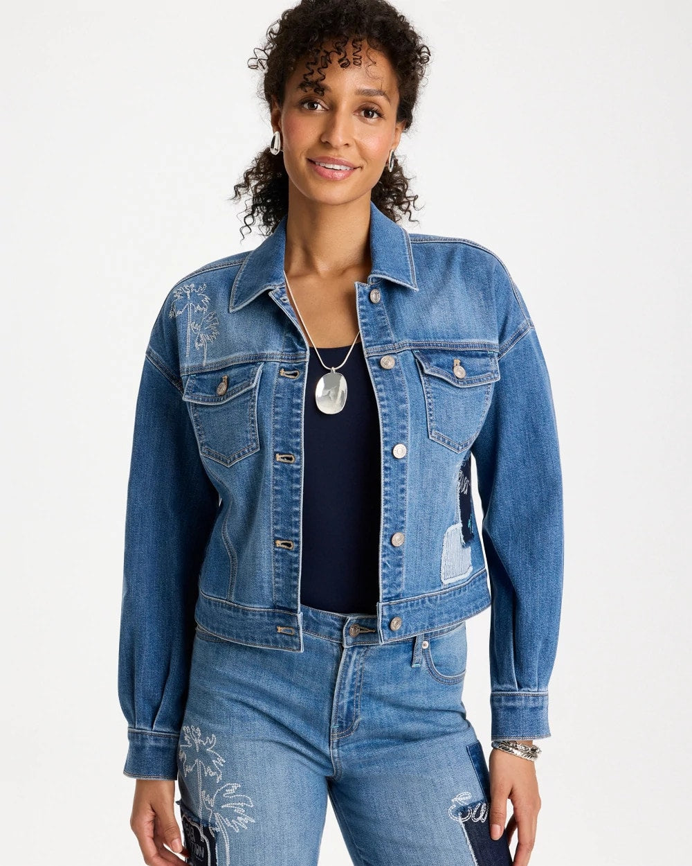 Chico's Customer Favorite - Denim Parrot Pocket Jacket Underwater Indigo