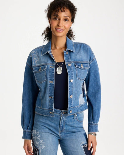 Chico's Customer Favorite - Denim Parrot Pocket Jacket Underwater Indigo