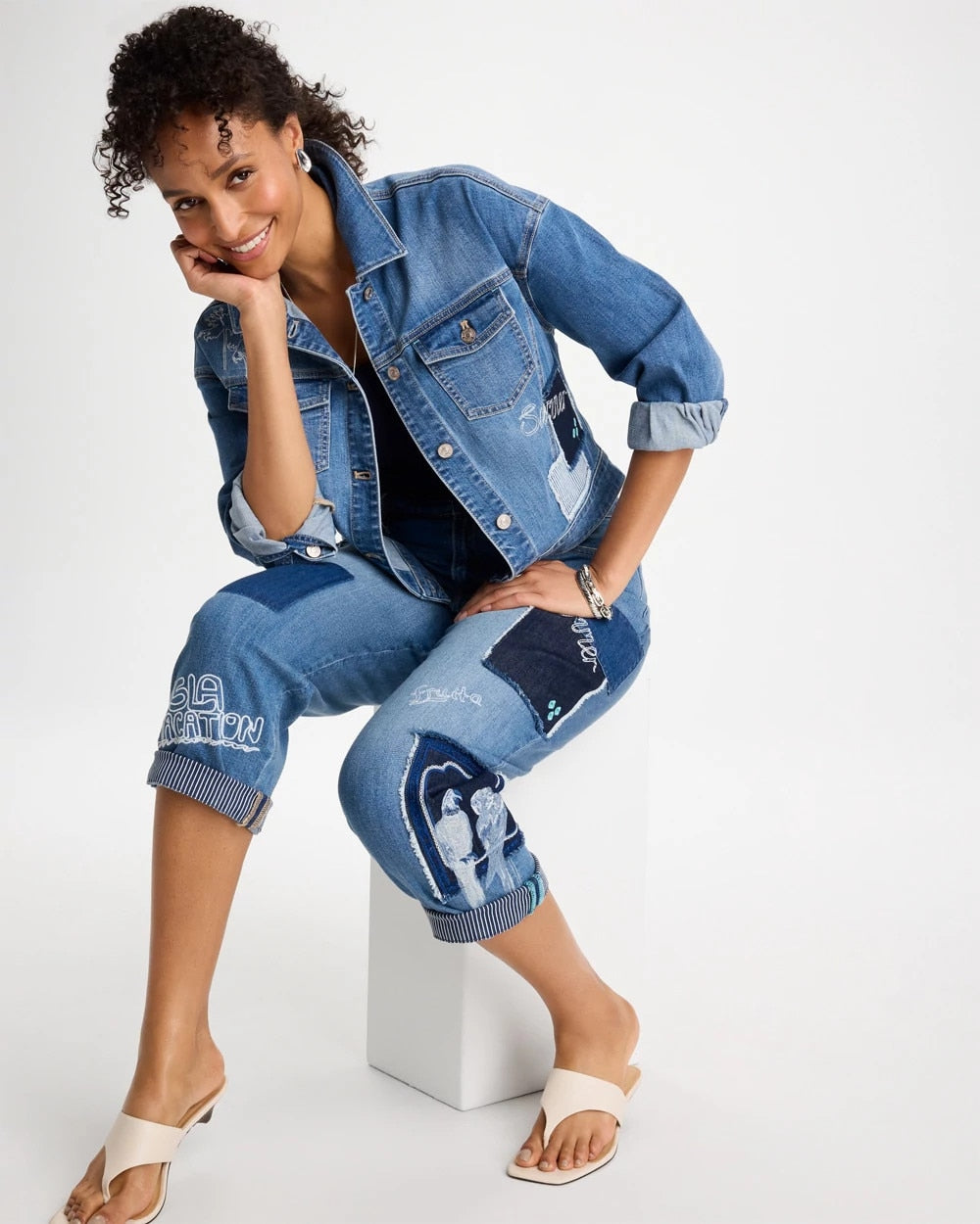 Chico's Customer Favorite - Denim Parrot Pocket Jacket Underwater Indigo