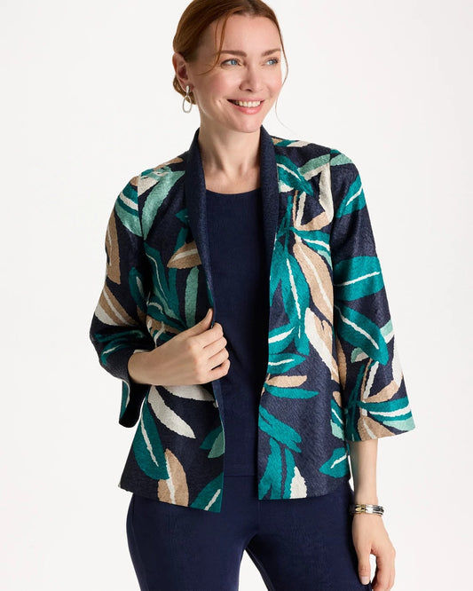 Chico's Quality - Travelers™ Collection Palm Crushed Jacket Kings Navy