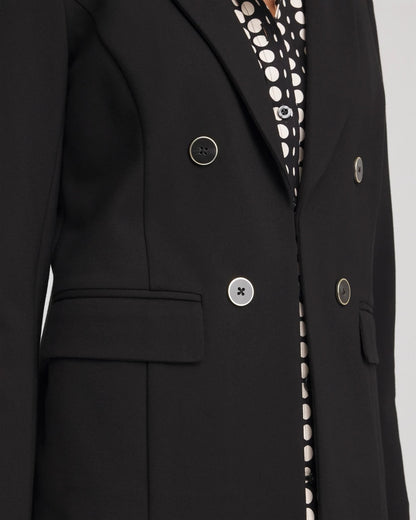 Chico's Signature - Ponte Double-Breasted Knit Blazer Black