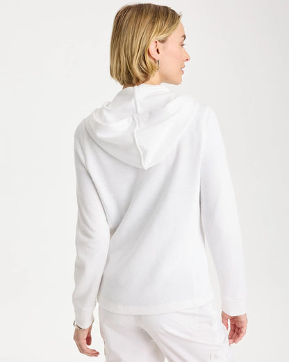 Chico's Great Value - Zenergy® Beach Slub Zip-Front Hoodie Alabaster