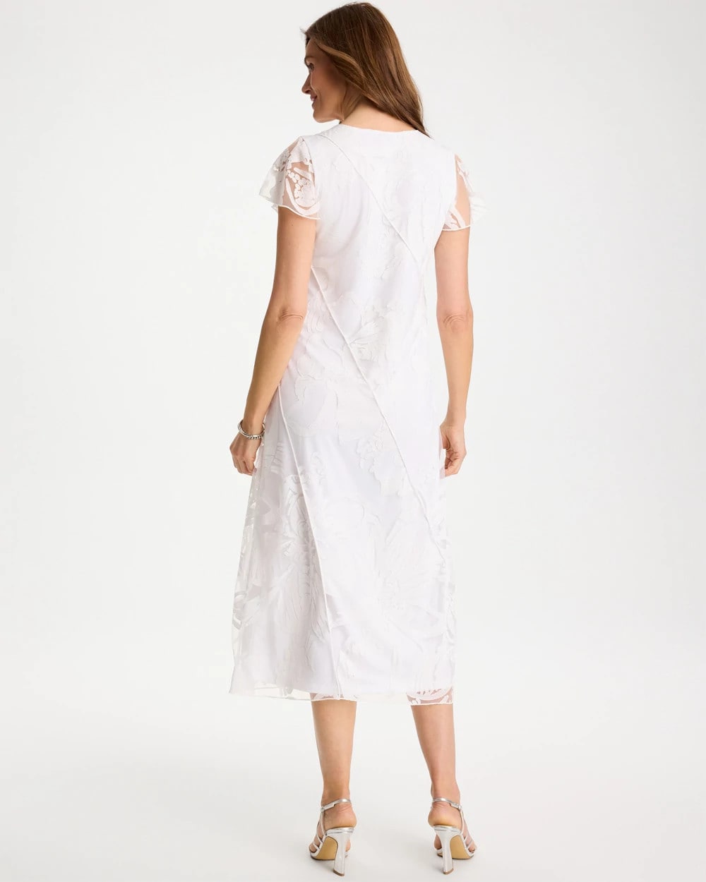 Chico's Smart Buy - Knit Burnout Floral Dress Alabaster