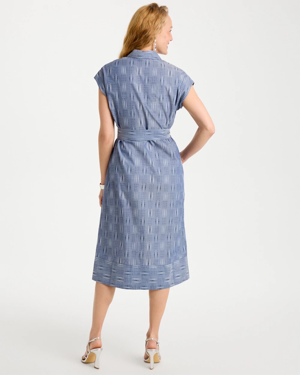 Chico's Trusted - Clip Jacquard Denim Shirtdress Blue