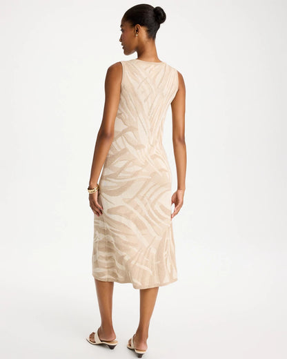 Chico's Deals - Knit Printed Sweater Dress Gold
