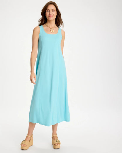 Chico's Classic - Ponte Seamed Maxi Dress Bondi Blue