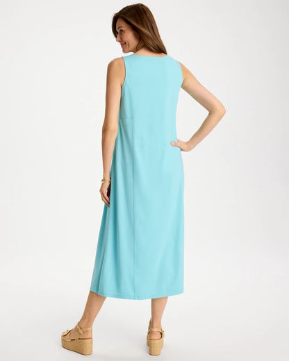 Chico's Classic - Ponte Seamed Maxi Dress Bondi Blue
