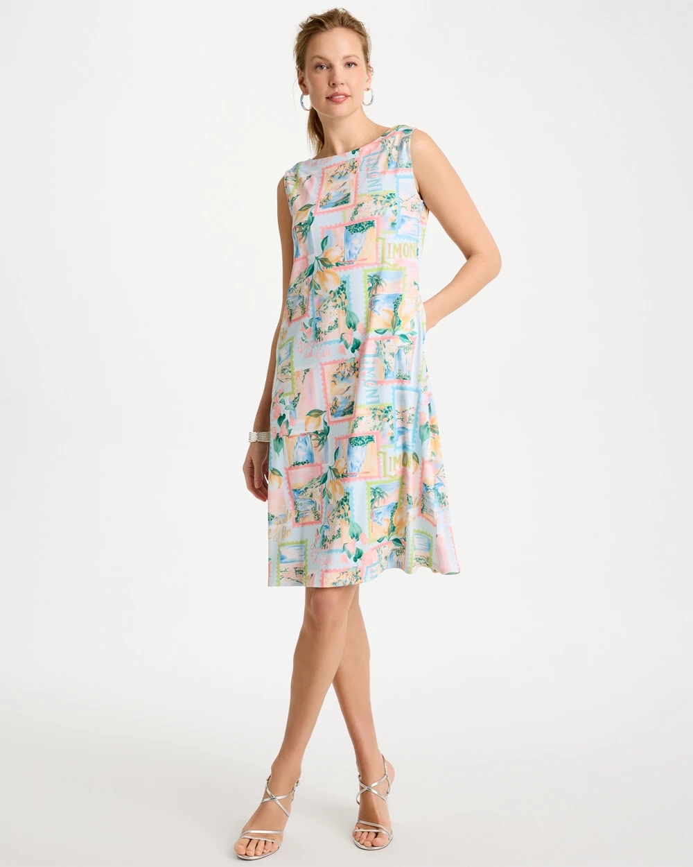 Chico's Discount - Jersey Knit Positano Shift Dress Bondi Blue