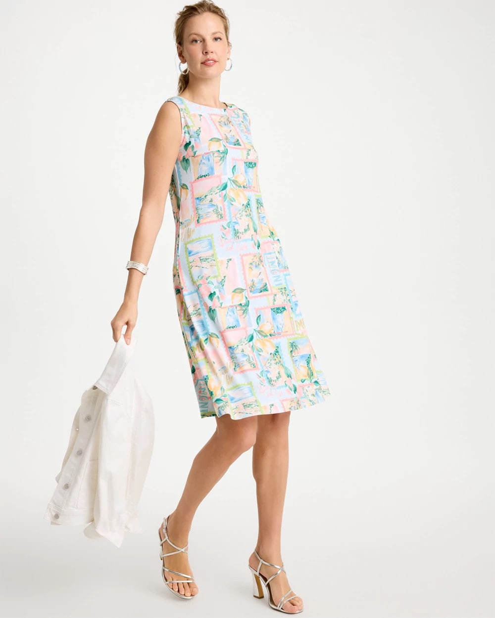 Chico's Discount - Jersey Knit Positano Shift Dress Bondi Blue