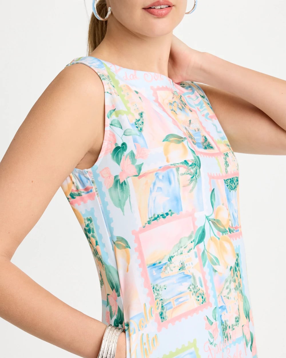 Chico's Discount - Jersey Knit Positano Shift Dress Bondi Blue