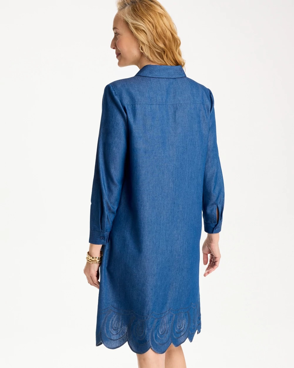 Chico's Sale - Denim Embroidered Dress Indigo