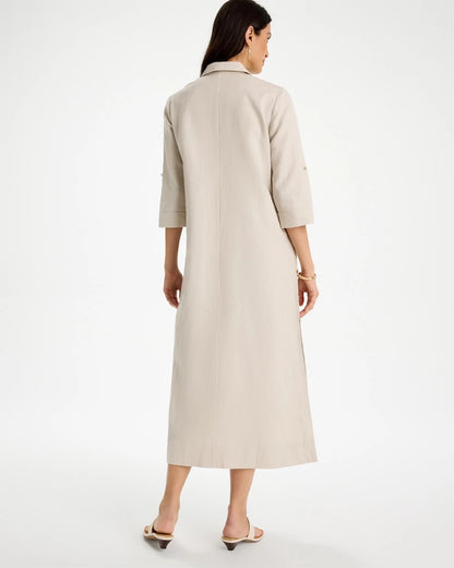 Chico's Value - Embellished Linen Dress River Rock