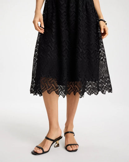 Chico's Best Seller - Embroidered Lace Sleeveless Dress Black