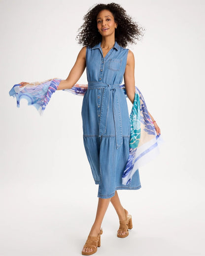 Chico's Essential - Twill Denim Belted Shirtdress Indigo