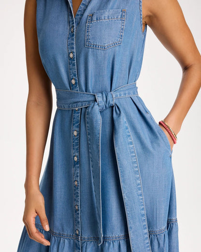 Chico's Essential - Twill Denim Belted Shirtdress Indigo