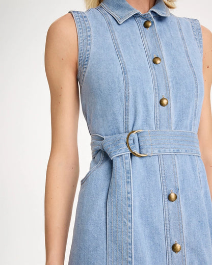 Chico's New - Sleeveless Denim Dress Medium Indigo Wash