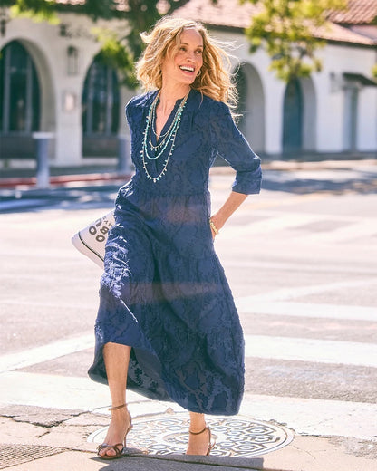 Chico's Latest - Tiered Lace Dress Passport Blue