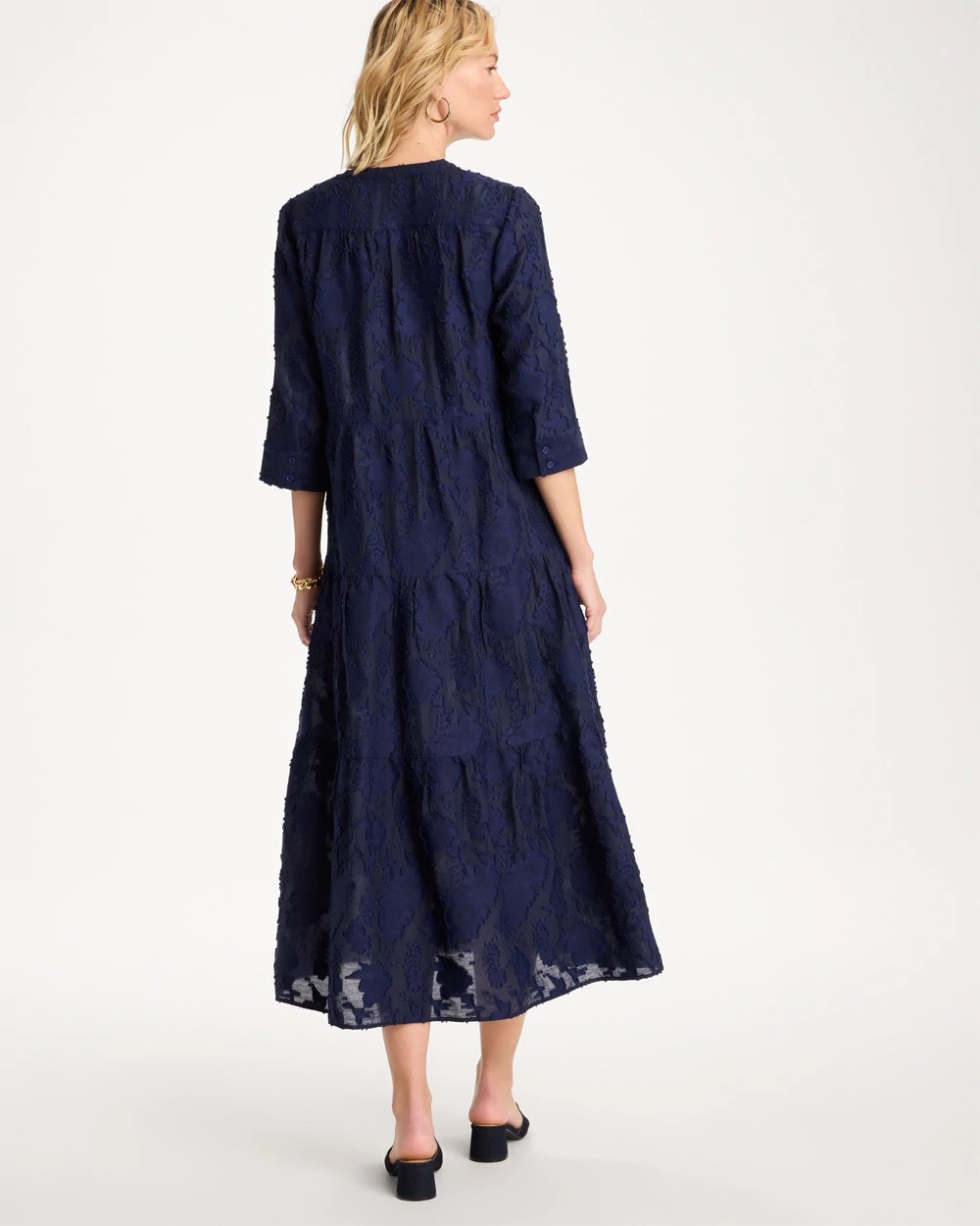 Chico's Latest - Tiered Lace Dress Passport Blue
