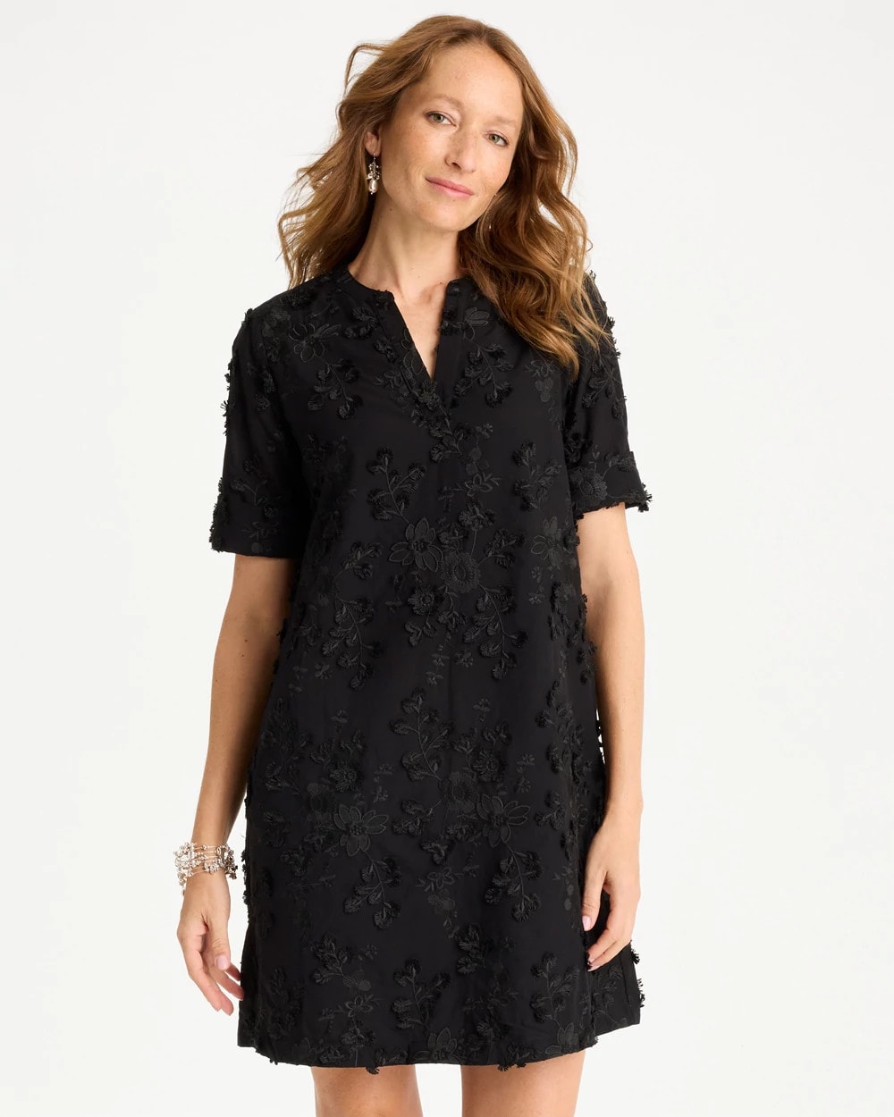 Chico's Top Pick - 3D Floral Dress Black