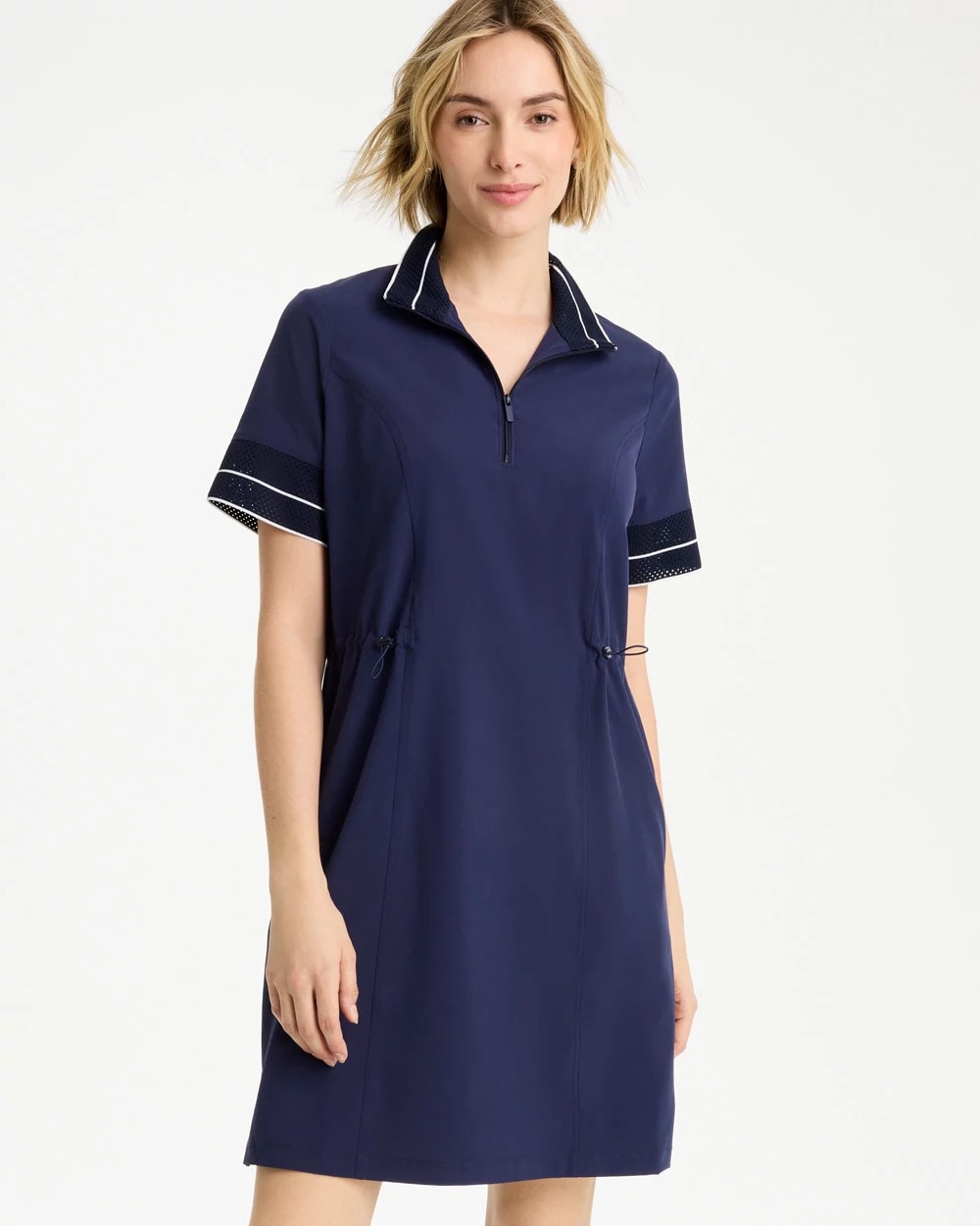 Chico's Exclusive - Zenergy® UPF Mesh Trim Dress Passport Blue