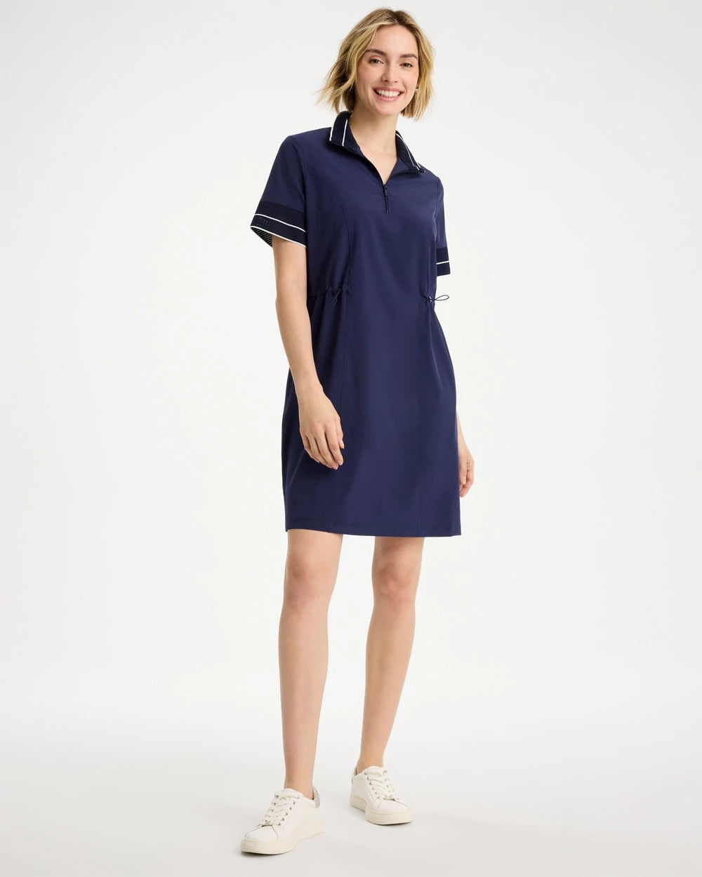 Chico's Exclusive - Zenergy® UPF Mesh Trim Dress Passport Blue