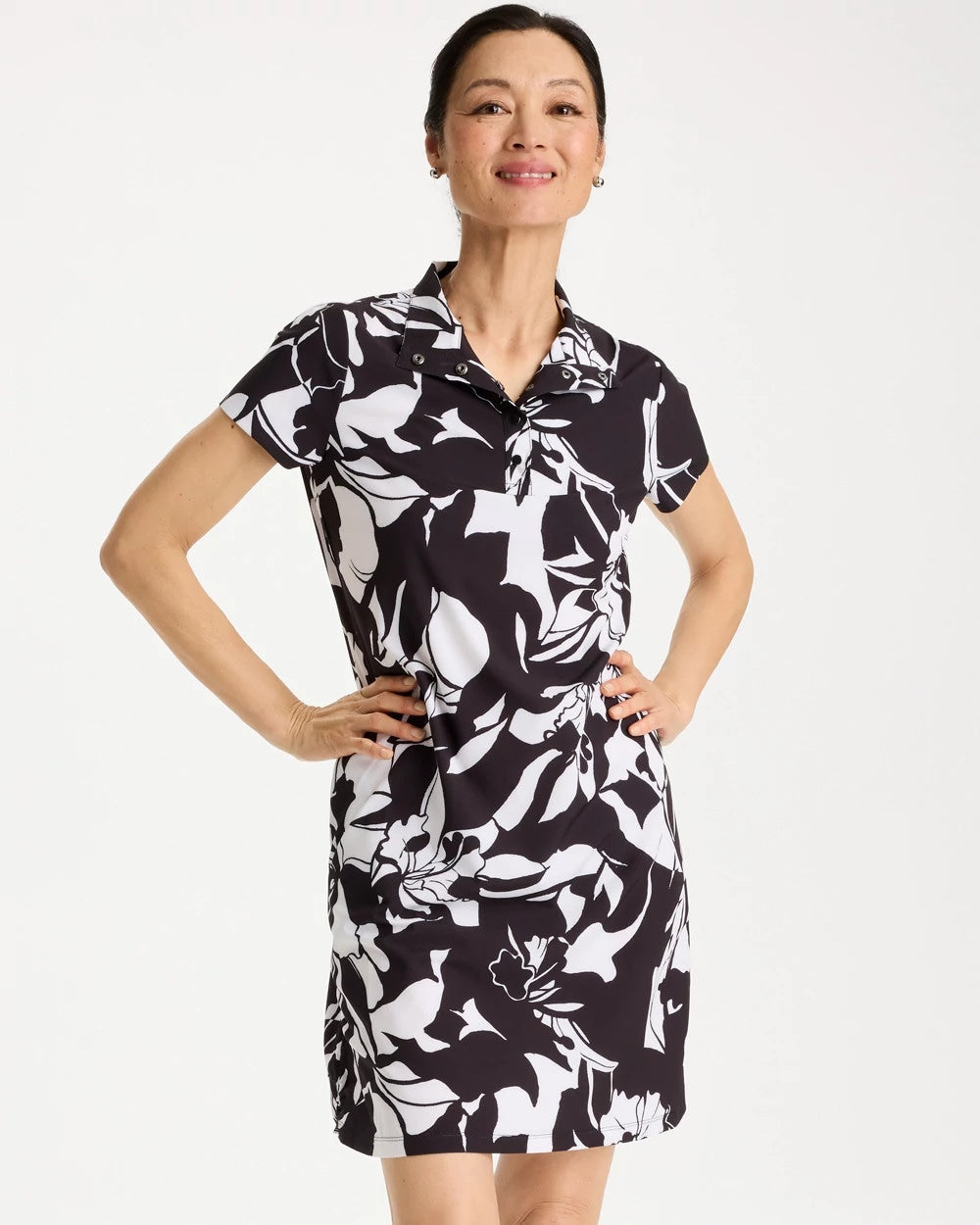 Chico's Special Offer - Zenergy® UPF Floral Nights Bungee Dress Black