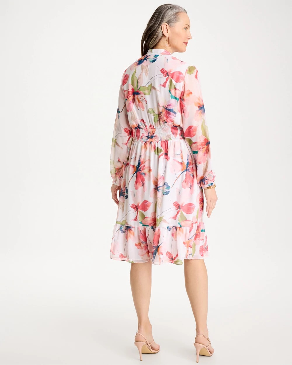 Chico's Smart Buy - Georgette Trapunto Pullover Dress Calypso Coral