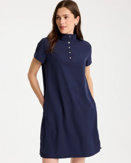 Chico's Hot Sale - Zenergy® UPF Mockneck Bungee Dress Passport Blue