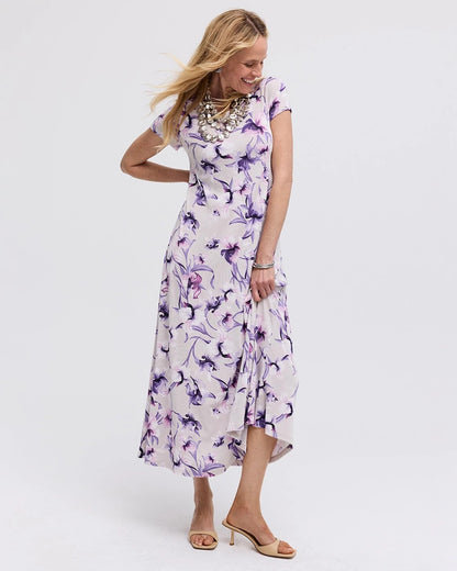 Chico's Quality - Travelers™ Amethyst Iris Maxi Dress Rich Amethyst
